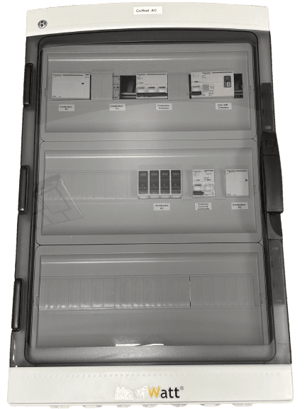 Coffret AC de découplage GEN24+ - 9kVA - Triphasé - Disjoncteur 16A + Inter. différentiel 25A 30mA Type B + Parafoudre Type 2