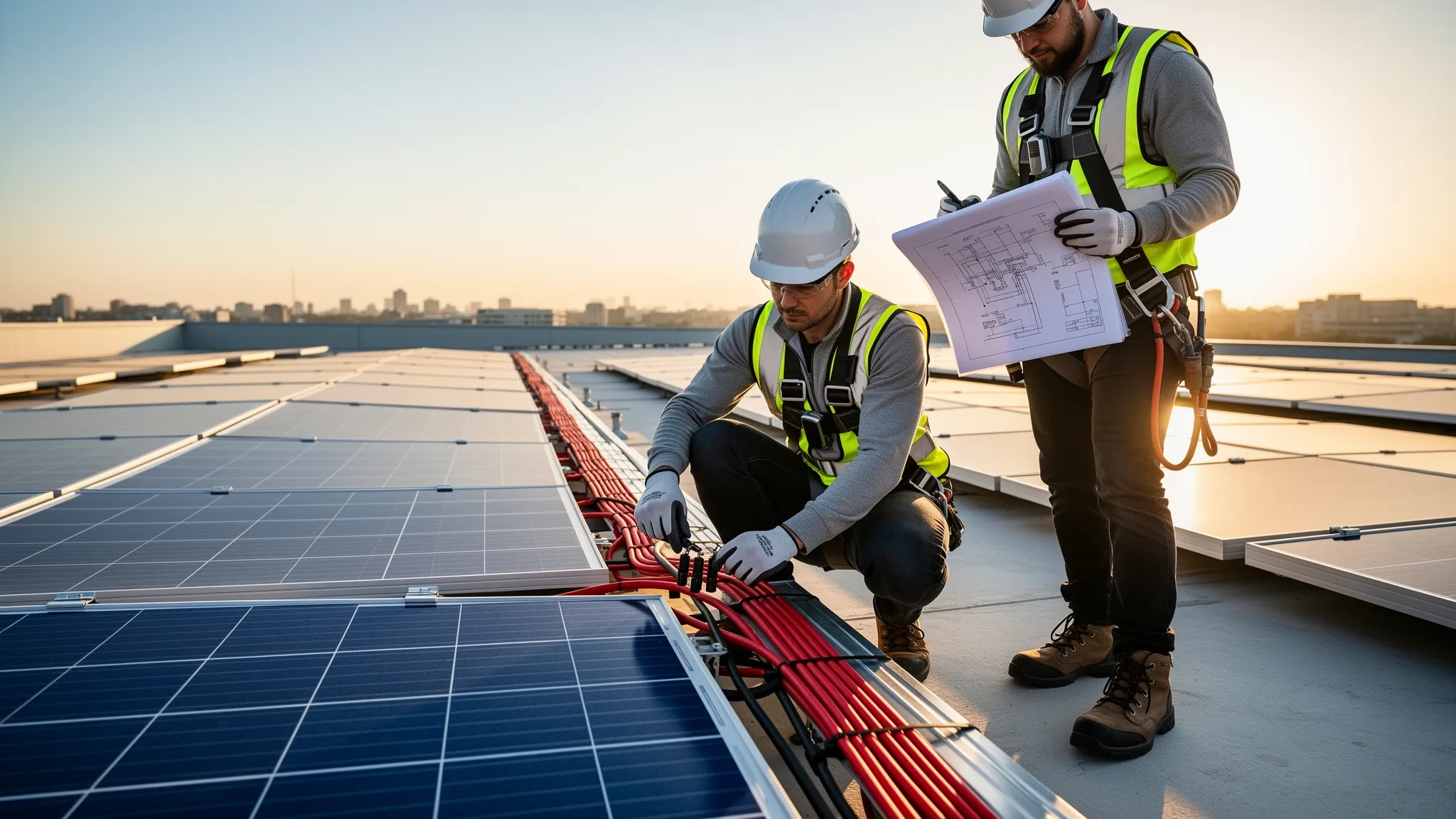 Blog > Image de couverture du blog post Vesta - Raccordement panneaux solaires : câblage, polarité, MC4, série ou parallèle